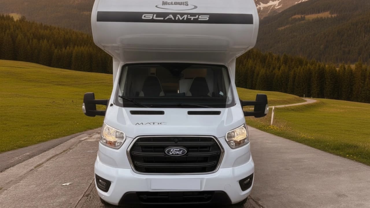 La Glamys 320 de frente en una carretera de montaña